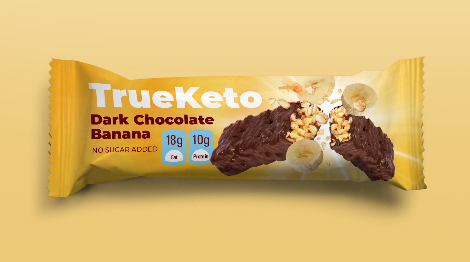 Dark Chocolate Banana TrueKeto Bar Mockup
